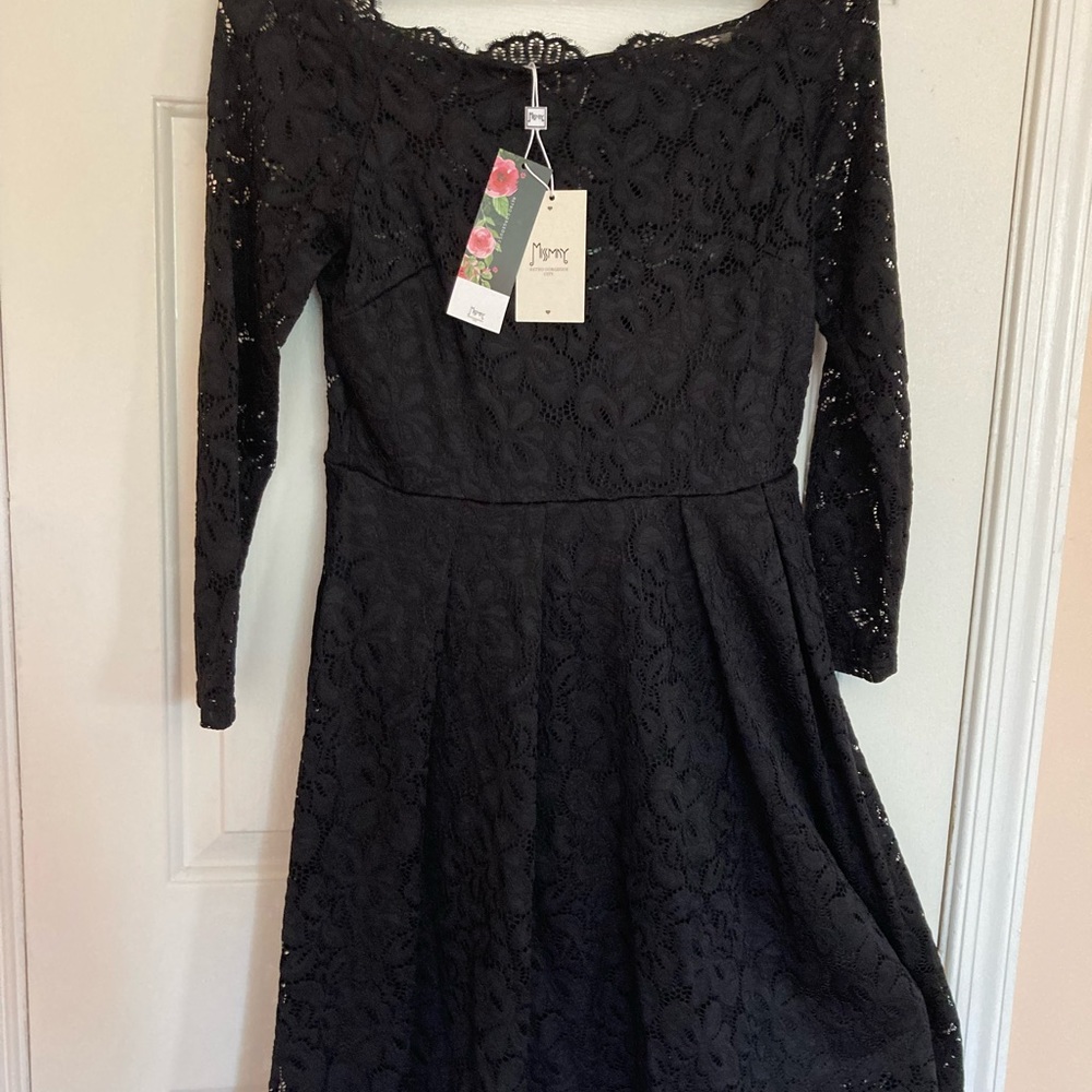 Missmay retro size L black lace knee length dress NWT LAST CALL ClOSING